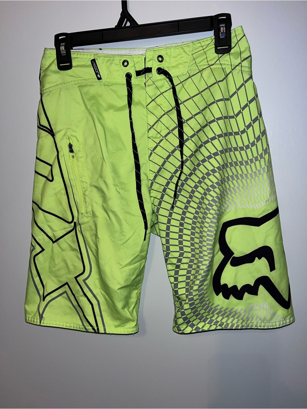 Fox Neon Lime Green Swim Shorts with Black Logo Accents